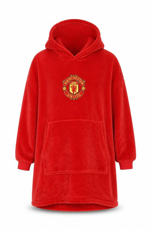 Manchester United Men's Red Fleece Hooded Robe S-M