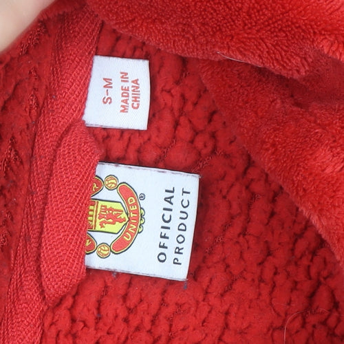 Manchester United Men's Red Fleece Hooded Robe S-M