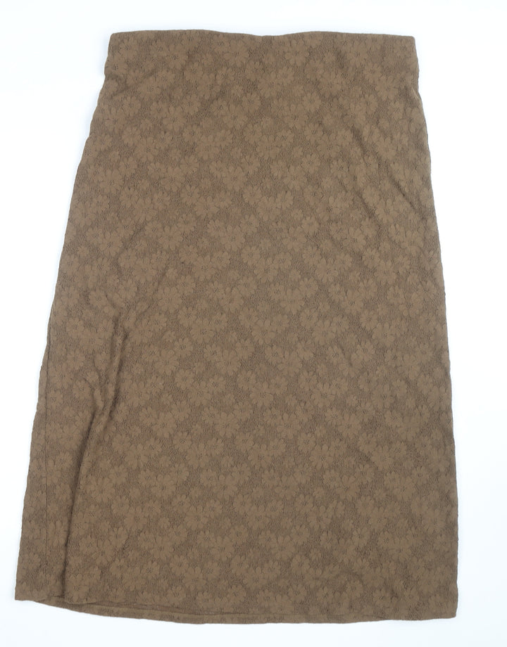 Marks and Spencer Women's Brown Lace Pencil Skirt Size 18