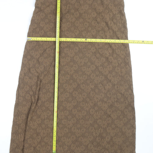 Marks and Spencer Women's Brown Lace Pencil Skirt Size 18