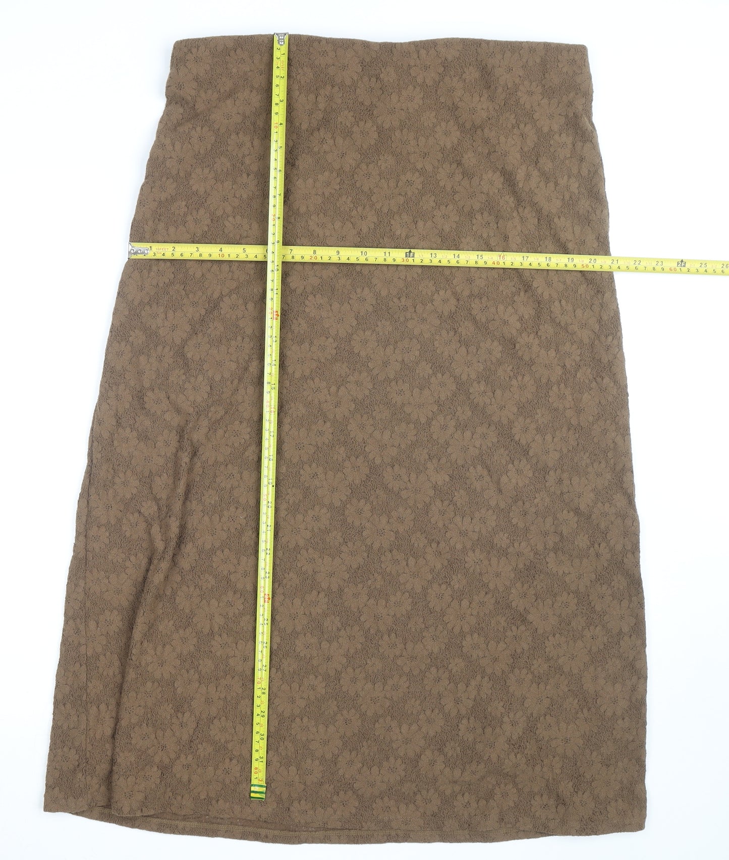 Marks and Spencer Women's Brown Lace Pencil Skirt Size 18