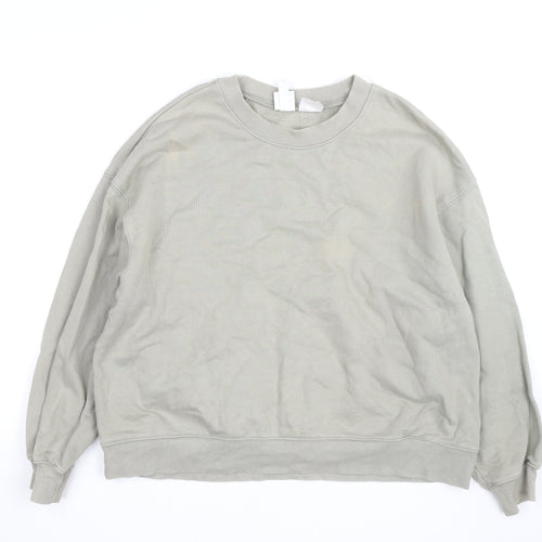 H&M Men's Beige Pullover Sweatshirt Size M Regular Fit Crew Neck