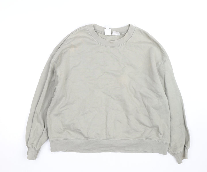 H&M Men's Beige Pullover Sweatshirt Size M Regular Fit Crew Neck