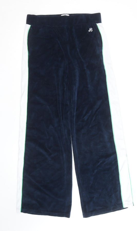 St Bert's Men's Blue Velour Sweatpants Small Straight Leg