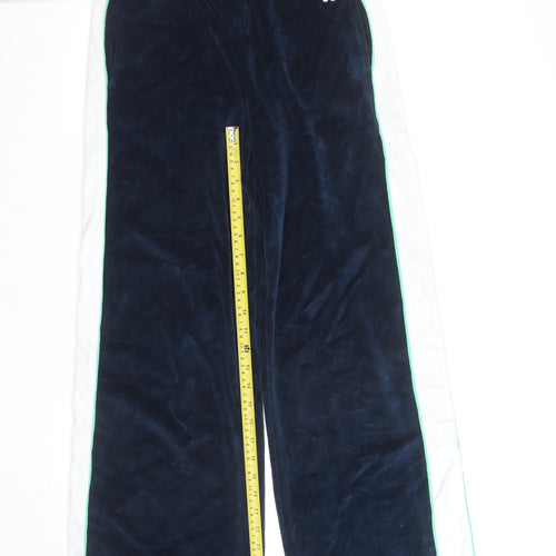 St Bert's Men's Blue Velour Sweatpants Small Straight Leg