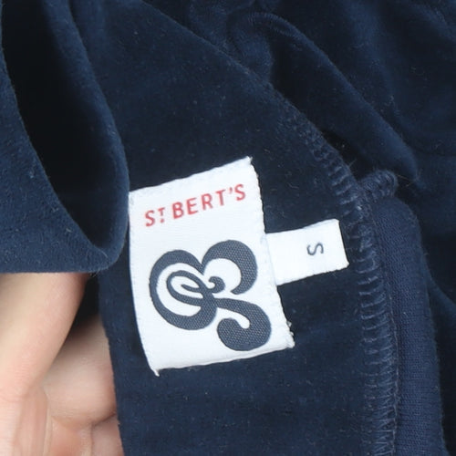 St Bert's Men's Blue Velour Sweatpants Small Straight Leg