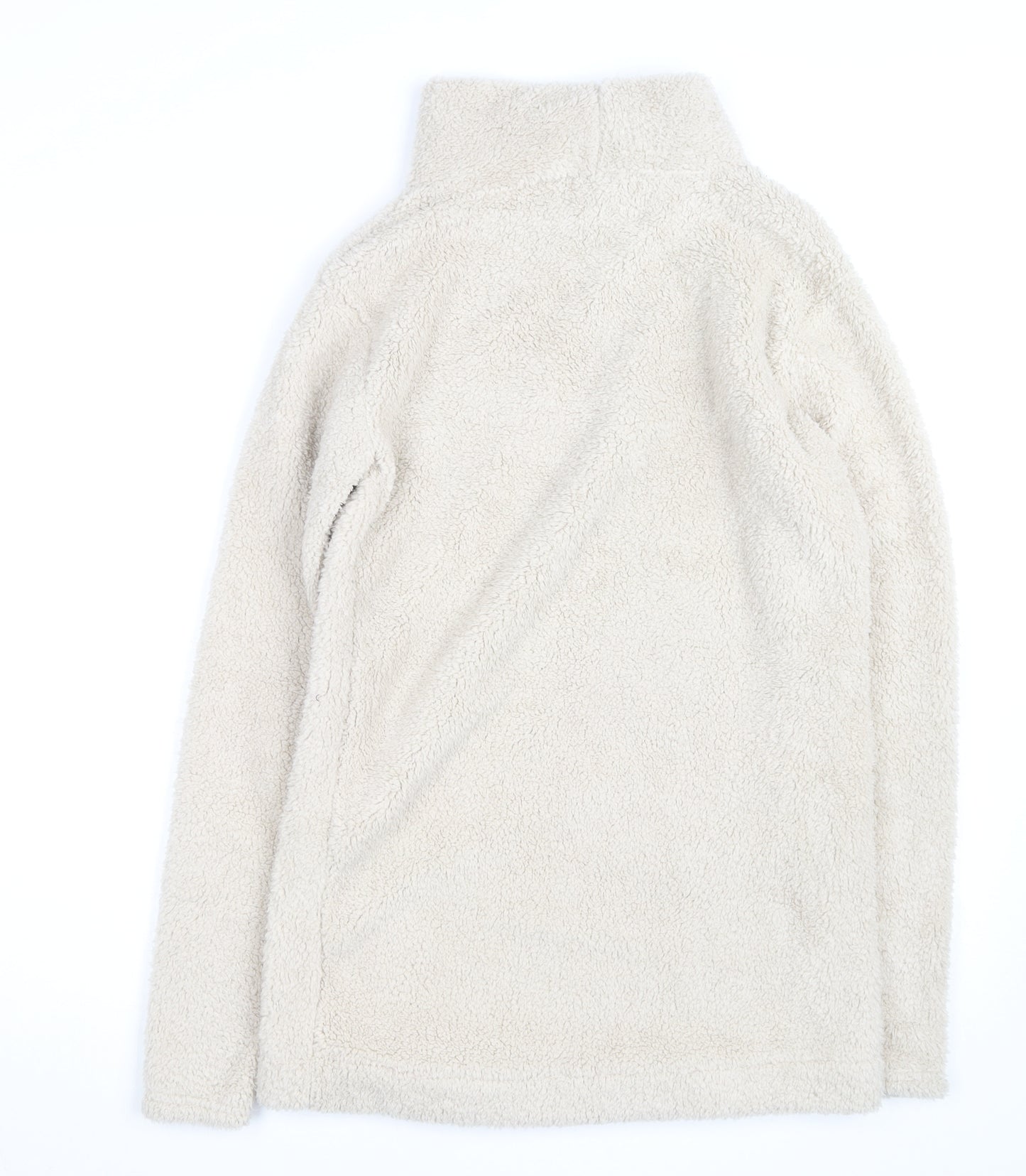 Missguided Women Beige Fleece Roll Neck Long Sleeve Pullover Jumper UK 6