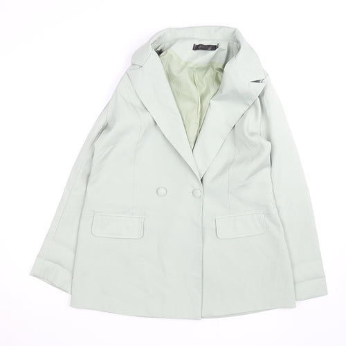 Zara Women Mint Green Double-Breasted Blazer UK 10 Regular Fit