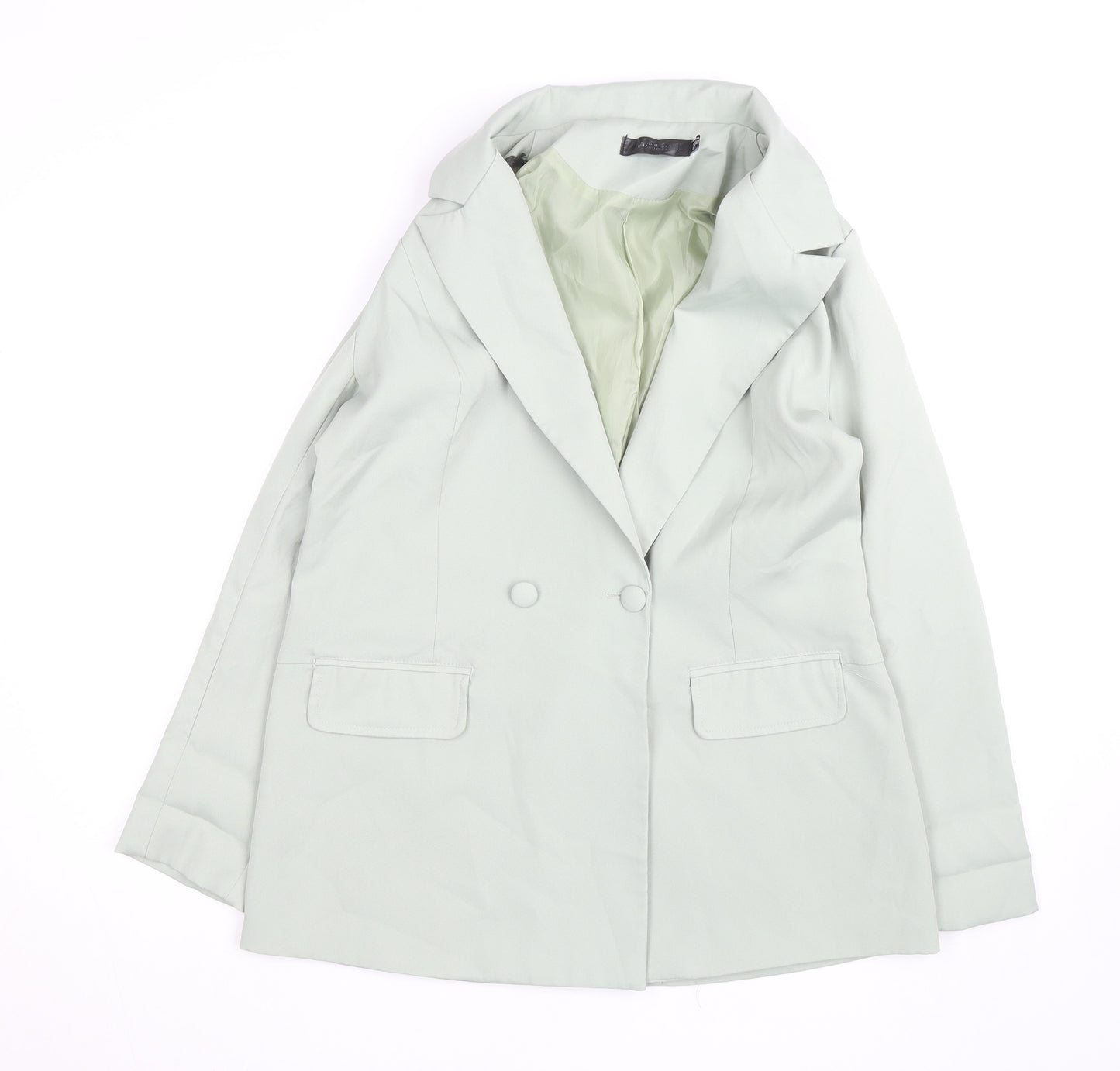 Zara Women Mint Green Double-Breasted Blazer UK 10 Regular Fit