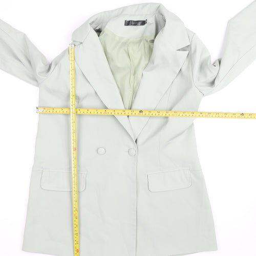 Zara Women Mint Green Double-Breasted Blazer UK 10 Regular Fit