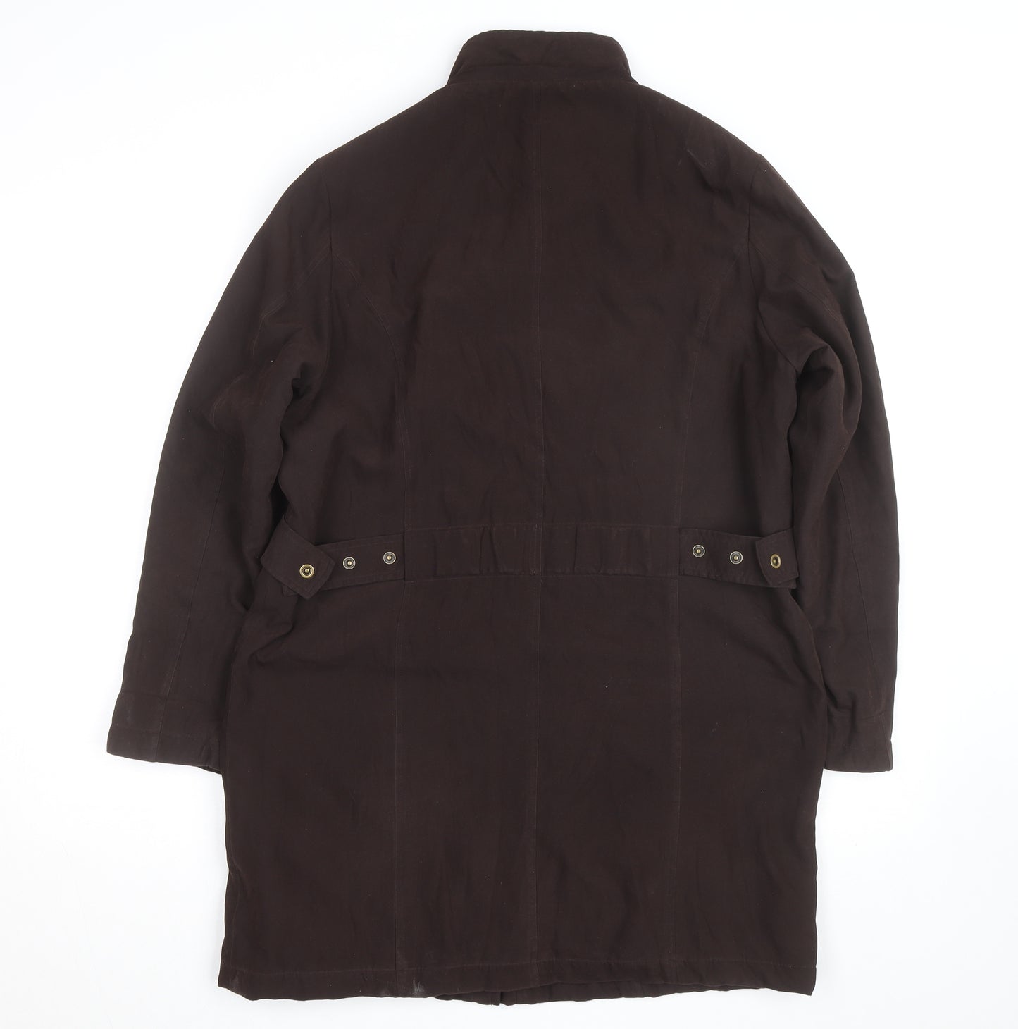 CC Men's Brown Mid-Length Cotton Blend Overcoat M