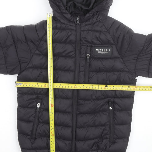 McKenzie Boys Black Hooded Puffer Jacket 9-10 Years Winter Insulated Coat