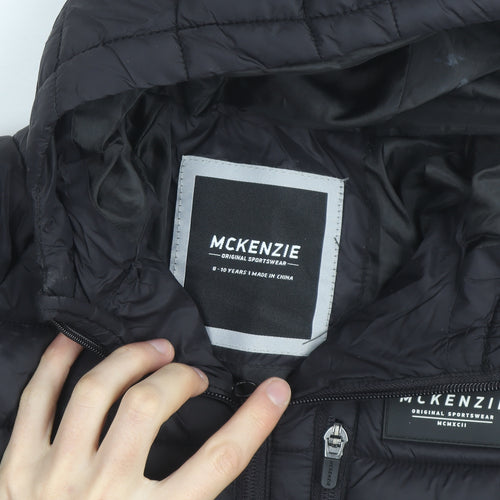 McKenzie Boys Black Hooded Puffer Jacket 9-10 Years Winter Insulated Coat