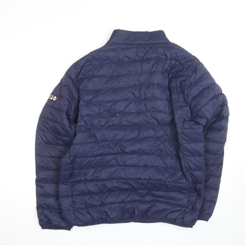 Fila Men's Blue Puffer Jacket L/42in Quilted Lightweight Zip Coat