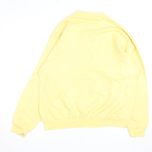 Tultex Men's Yellow Pullover Sweatshirt Large Graphic Print Vintage