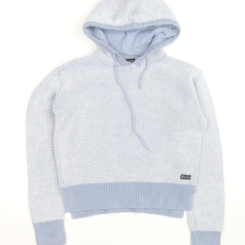 Saltrock Women's Blue Knit Pullover Hoodie Size S Cotton Blend