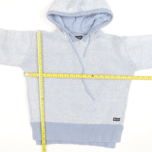Saltrock Women's Blue Knit Pullover Hoodie Size S Cotton Blend
