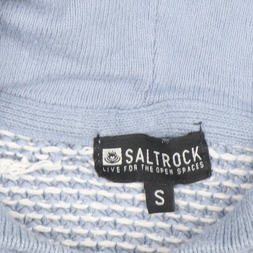 Saltrock Women's Blue Knit Pullover Hoodie Size S Cotton Blend