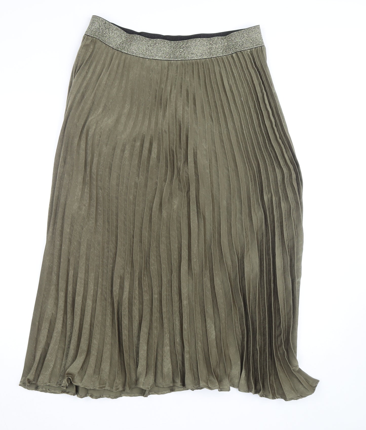 Marks and Spencer Per Una Women’s Green Midi Pleated Skirt Size 16