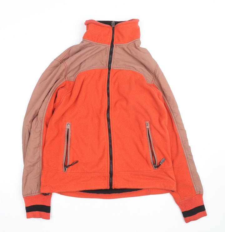 Falcon Men's Orange & Brown Fleece Windbreaker Jacket Size M