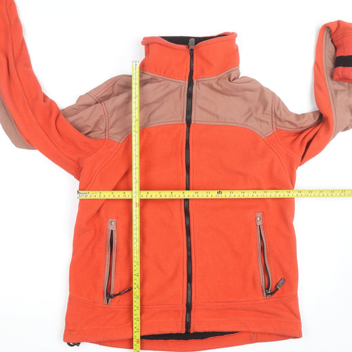 Falcon Men's Orange & Brown Fleece Windbreaker Jacket Size M