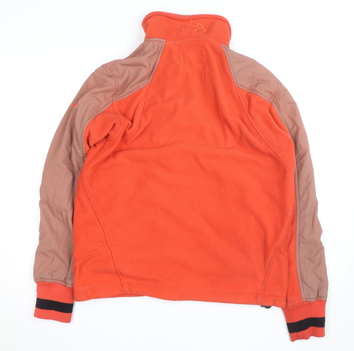 Falcon Men's Orange & Brown Fleece Windbreaker Jacket Size M
