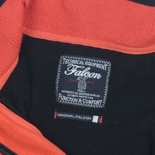 Falcon Men's Orange & Brown Fleece Windbreaker Jacket Size M