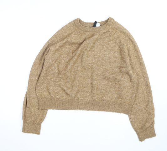 H&M Divided Women’s Beige Crew Neck Knit Jumper Size 16