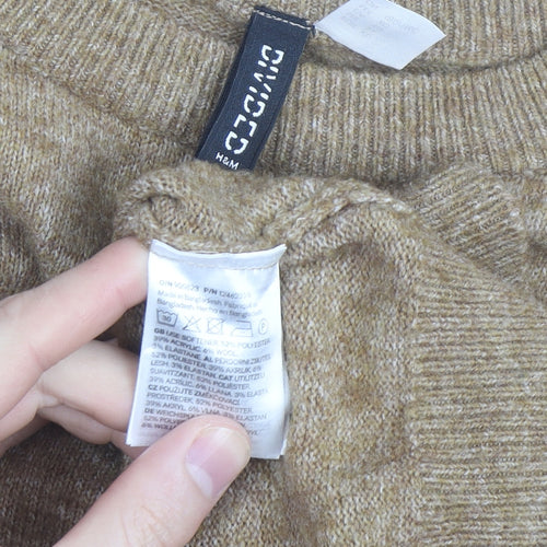 H&M Divided Women’s Beige Crew Neck Knit Jumper Size 16
