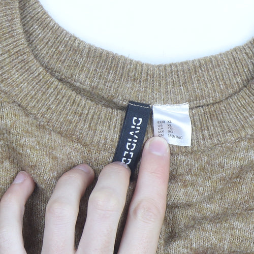 H&M Divided Women’s Beige Crew Neck Knit Jumper Size 16