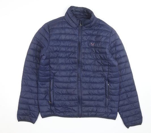 Crew Clothing Men’s Blue Puffer Jacket L Regular Fit Nylon