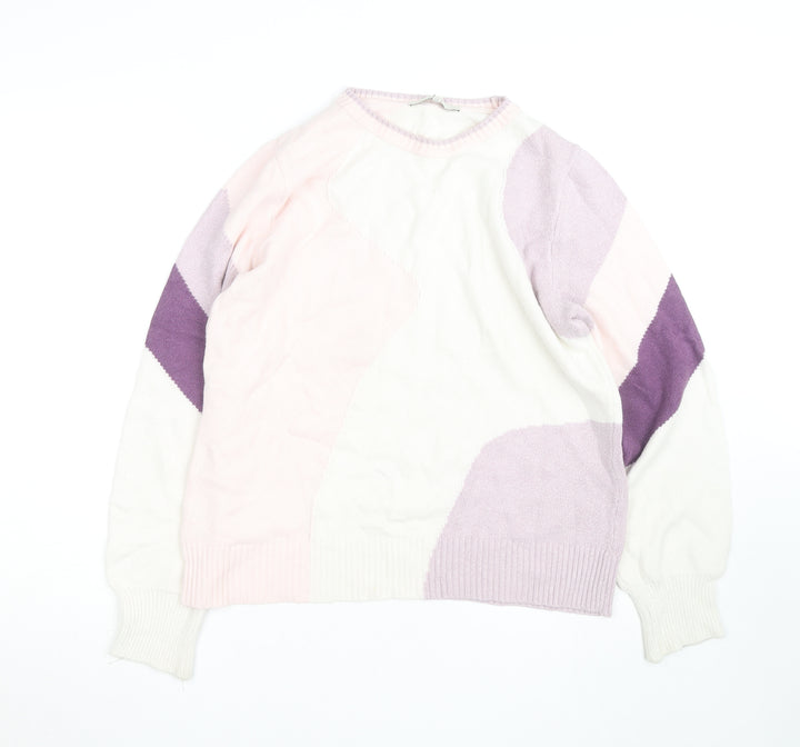 Next Women's Multicoloured Cotton Knit Crew Neck Jumper Size 14