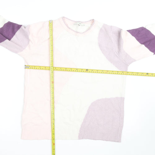 Next Women's Multicoloured Cotton Knit Crew Neck Jumper Size 14