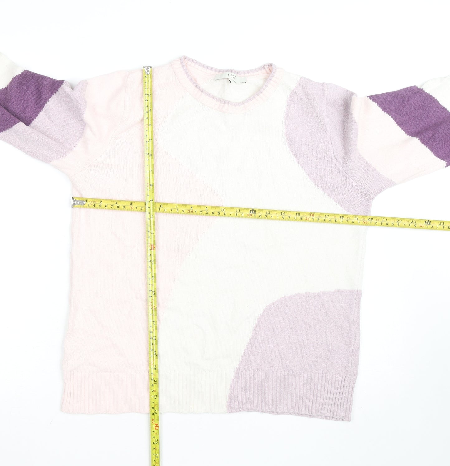 Next Women's Multicoloured Cotton Knit Crew Neck Jumper Size 14