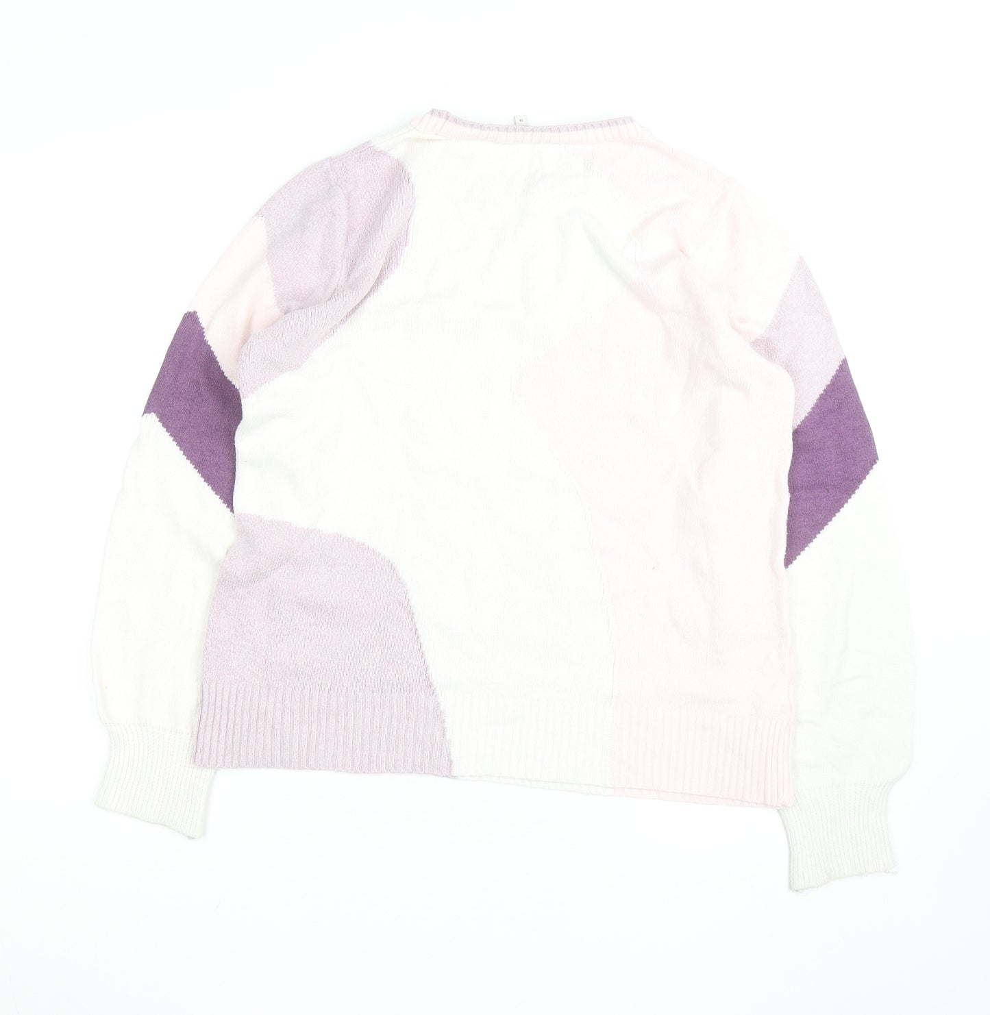 Next Women's Multicoloured Cotton Knit Crew Neck Jumper Size 14