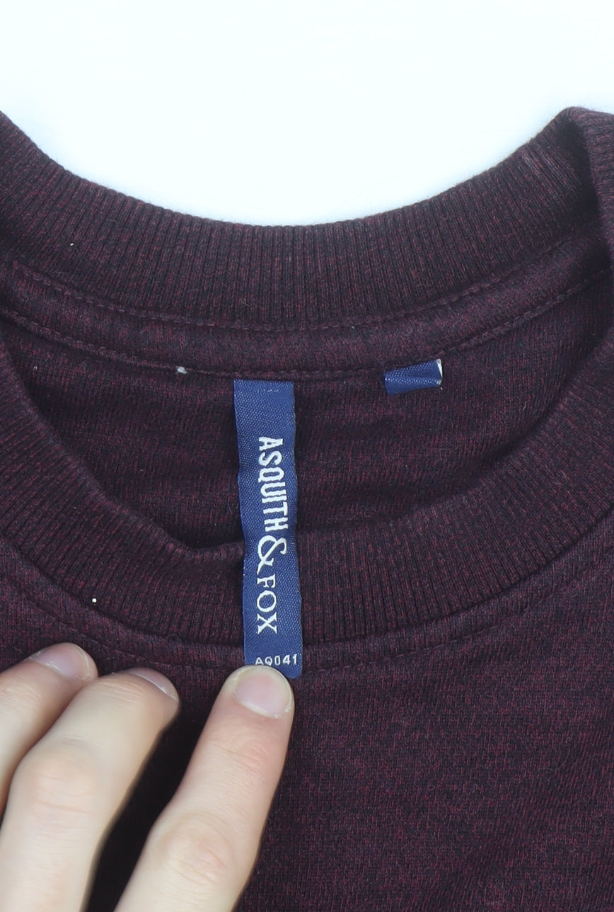 Asquith & Fox Men’s Brown Crew Neck Pullover Sweatshirt L