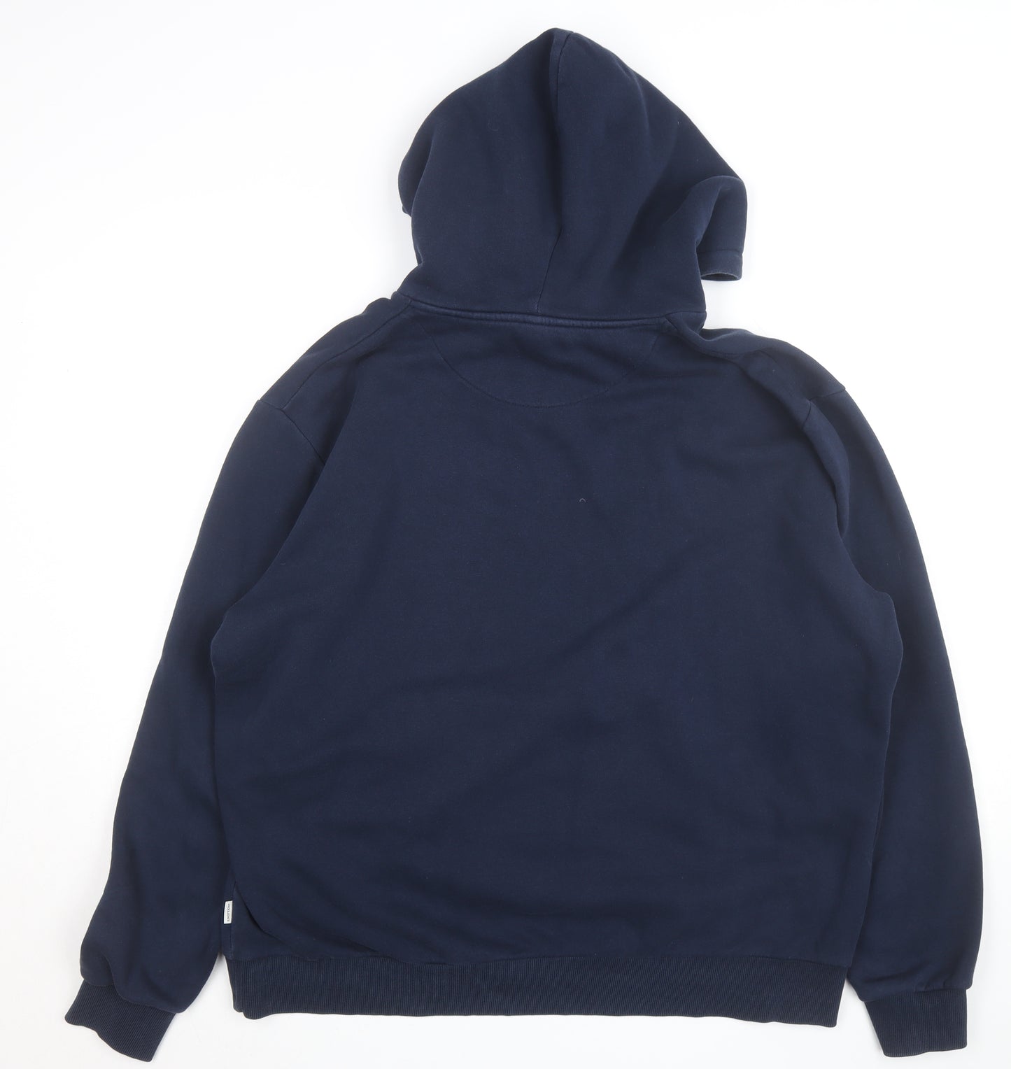 Jack & Jones Men's Blue Pullover Hoodie Size L Graphic Logo Fleece