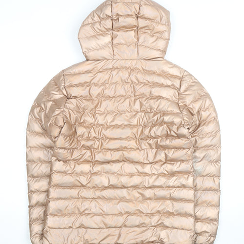 Mountain Warehouse Girls Beige Hooded Puffer Jacket 13 Years Water Resistant