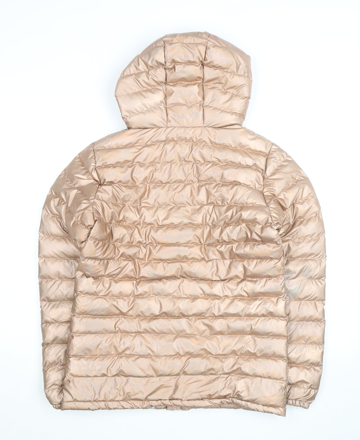 Mountain Warehouse Girls Beige Hooded Puffer Jacket 13 Years Water Resistant