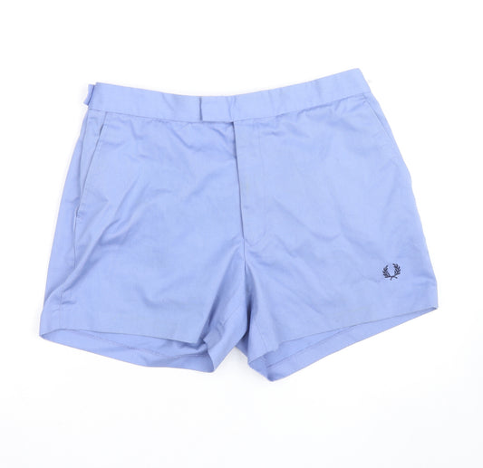 Fred Perry Men's Blue Cotton Blend Chino Shorts Size M