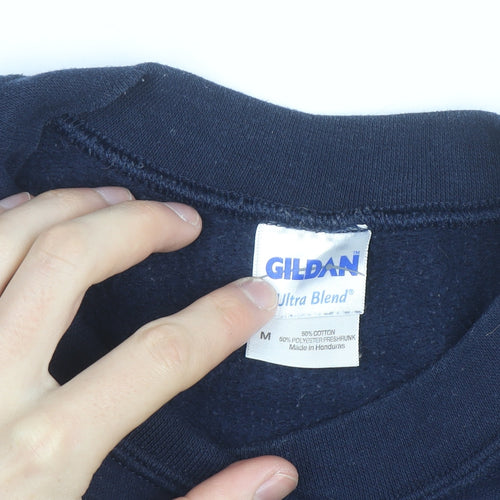 Gildan Men's Blue Buffalo New York Graphic Pullover Sweatshirt M