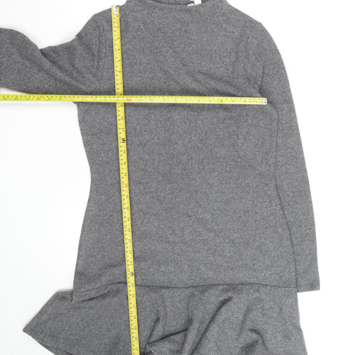 Marks and Spencer Women’s Grey Knit Shift Dress Size 8 Long Sleeve