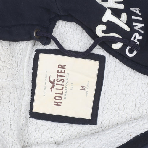 Hollister Womens Black Full Zip Hooded Fleece Lined Jumper M
