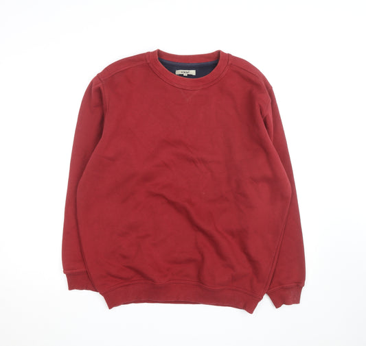 EWM Men's Red Crew Neck Cotton Blend Pullover Sweatshirt M
