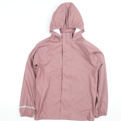 Name It Girls Pink Hooded Waterproof Rain Coat Jacket 146cm