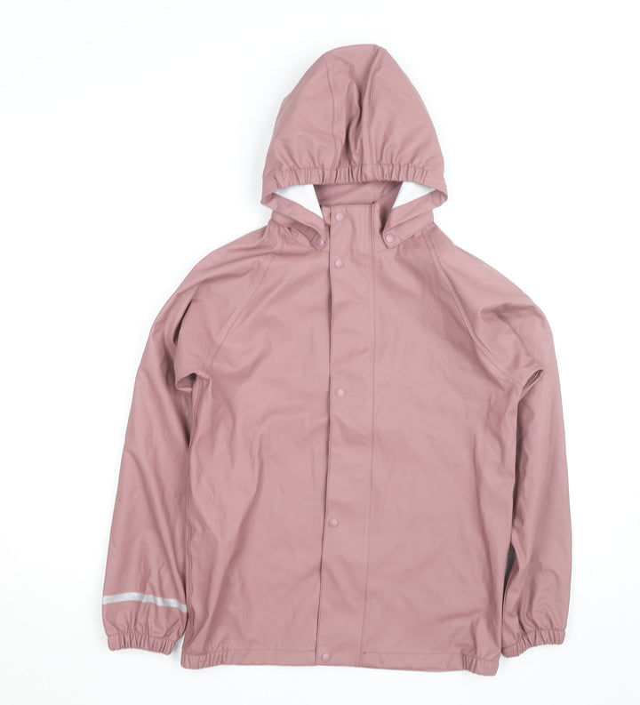 Name It Girls Pink Hooded Waterproof Rain Coat Jacket 146cm