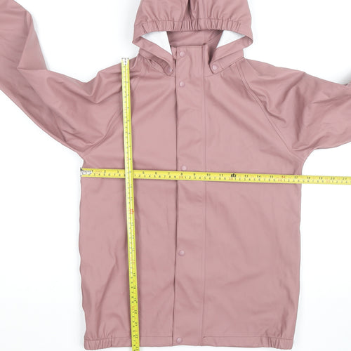 Name It Girls Pink Hooded Waterproof Rain Coat Jacket 146cm