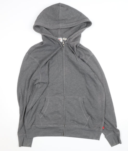 Levi's Men's Grey Full Zip Hoodie L Regular Fit Cotton Blend