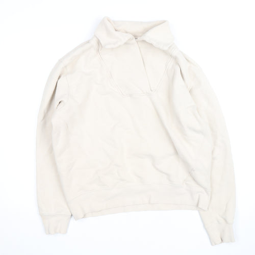 Reiss Women Beige High Neck Pullover Sweatshirt Jumper Size S