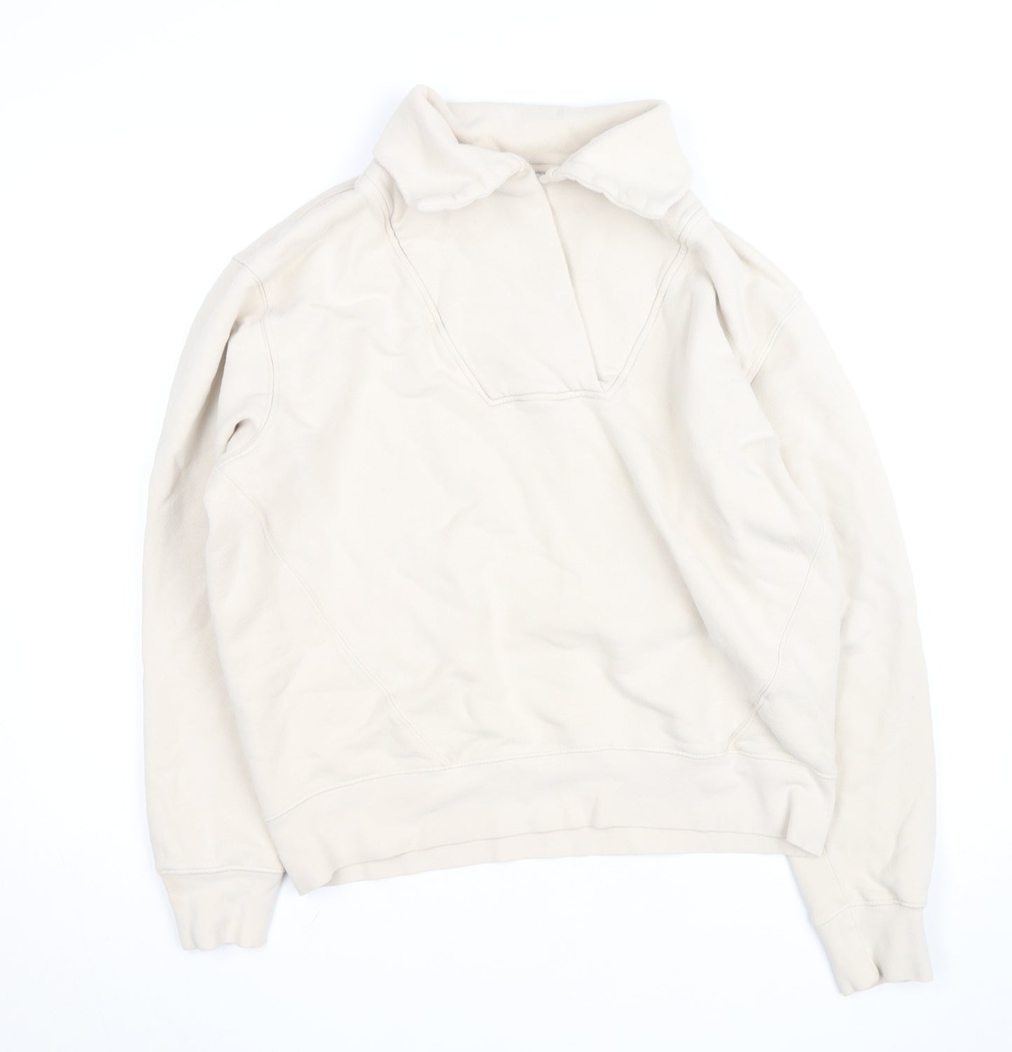 Reiss Women Beige High Neck Pullover Sweatshirt Jumper Size S